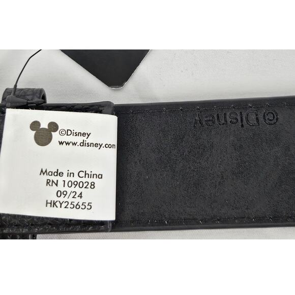 DISNEY 2024 MINNIE MOUSE BLACK WEB BELT – POLISHED METAL MINNIE EARS BUCKLE - Picture 4 of 8